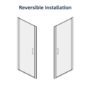 900x800mm Brushed Brass 8mm Glass Rectangular Hinged Shower Enclosure - Pavo