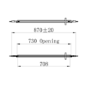900x800mm Black 8mm Glass Rectangular Hinged Shower Enclosure - Pavo