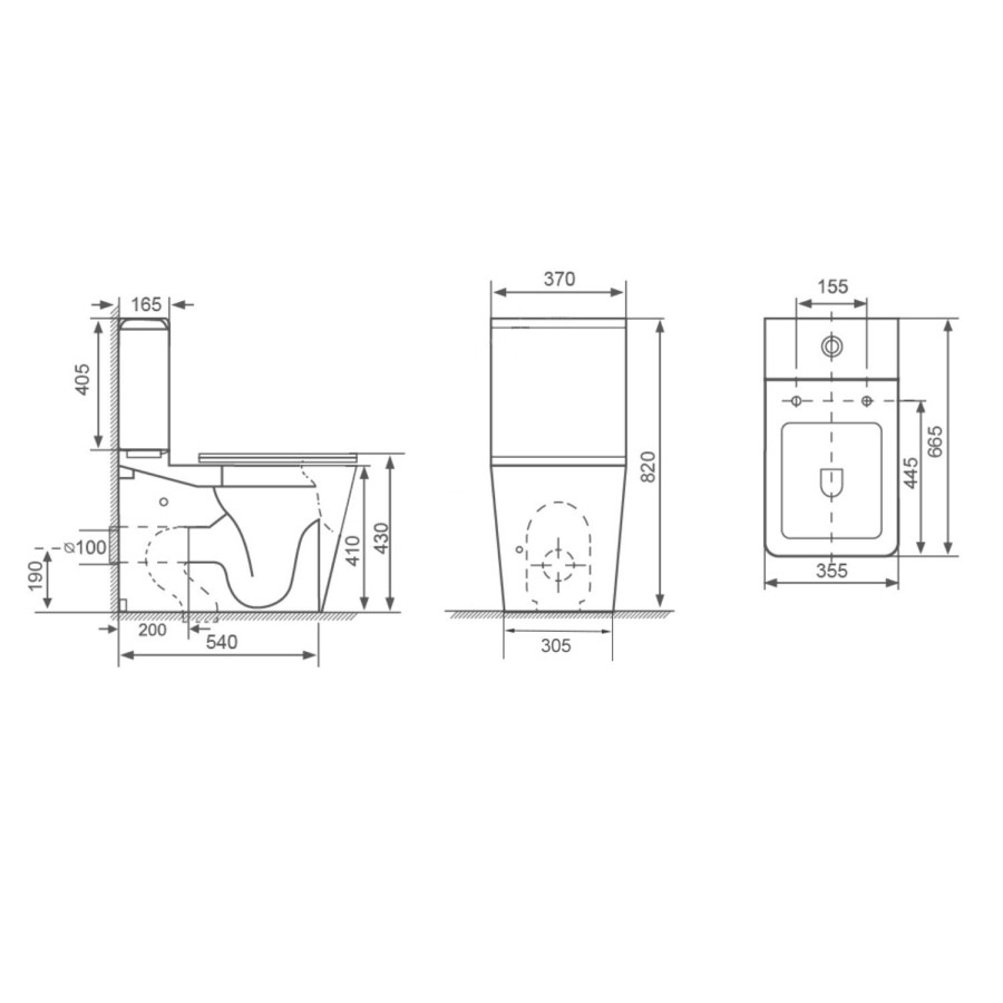 1200 x 800mm Brass Rectangular Sliding Door Shower Enclosure with Side Panel Suite with Toilet and Basin - Pavo