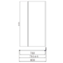1200 x 800mm Brass Rectangular Sliding Door Shower Enclosure with Side Panel Suite with Toilet and Basin - Pavo