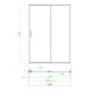 1400mm Brushed Brass Sliding Door Shower Enclosure 8mm Glass - Pavo