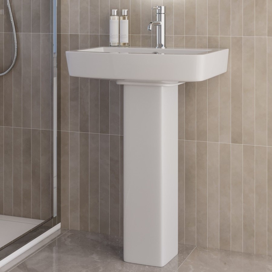 1000 x 800mm Chrome Rectangular Sliding Door Shower Enclosure Suite with Toilet and Basin - Carina