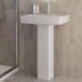 1200 x 800mm Chrome Rectangular Sliding Door Shower Enclosure with Side Panel Suite with Toilet and Basin - Carina