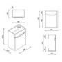 400mm Black Wall Hung Cloakroom Left Hand Vanity Unit with Basin - Pendle