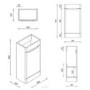 400mm White Freestanding Cloakroom Left Hand Vanity Unit with Basin - Pendle