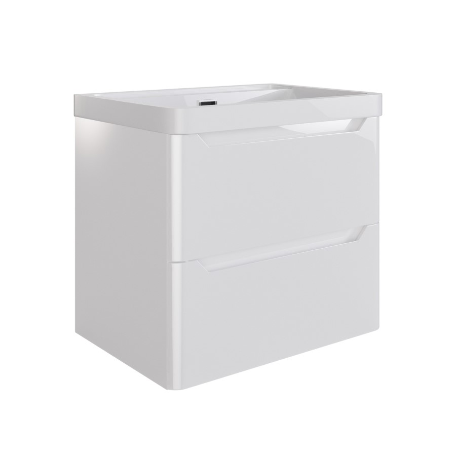 500mm White Wall Hung Vanity Unit with Basin - Pendle