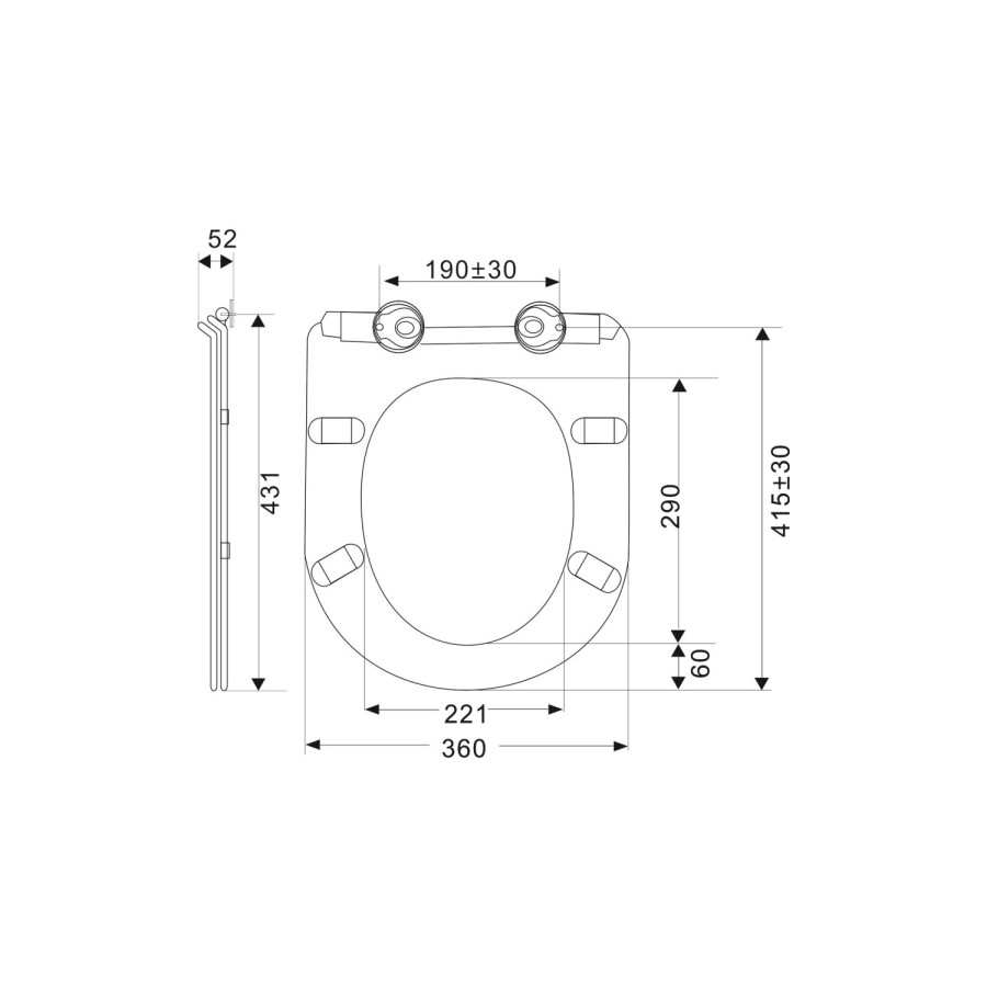 1100mm Black Toilet and Sink Unit with Round Toilet - Pendle