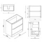 800mm Black Freestanding Vanity Unit with Basin - Pendle