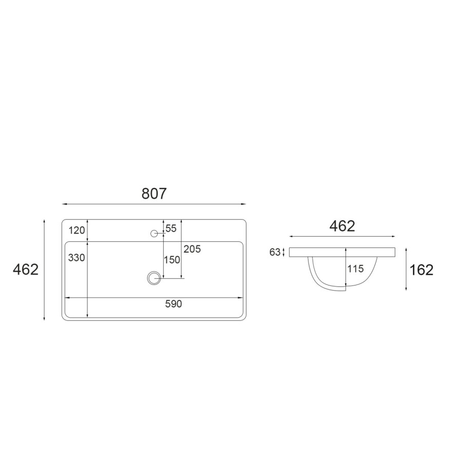 1300mm White Toilet and Sink Unit with Round Toilet - Pendle