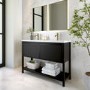 1200mm Black Freestanding Double Vanity Unit with Basin - Perla