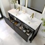 1200mm Black Freestanding Double Vanity Unit with Basin - Perla