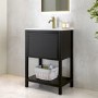 600mm Black Freestanding Vanity Unit with Basin - Perla