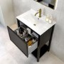 600mm Black Freestanding Vanity Unit with Basin - Perla
