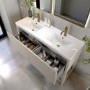 1200mm Beige Freestanding Double Vanity Unit with Basin - Perla