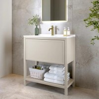 800mm Beige Freestanding Vanity Unit with Basin - Perla