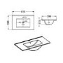 600mm Beige Fluted Freestanding Vanity Unit with Basin - Perla