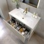 800mm Beige Fluted Freestanding Vanity Unit with Basin - Perla