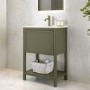 600mm Green Freestanding Vanity Unit with Basin - Perla