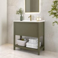 800mm Green Freestanding Vanity Unit with Basin - Perla