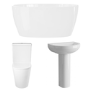 Modern 1300mm Freestanding Bath Suite with Toilet & Basin - Pico