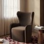 Brown Velvet Highback Accent Chair - Paloma