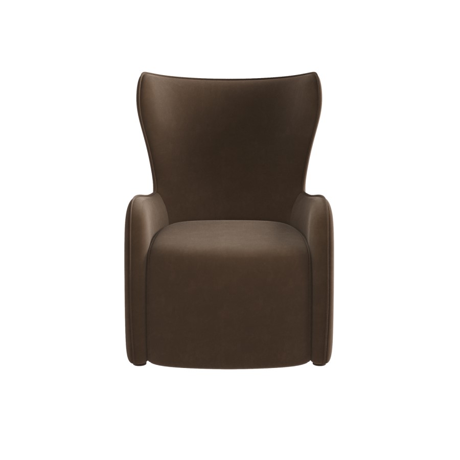 Brown Velvet Highback Accent Chair - Paloma
