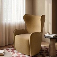 Yellow Chenille Highback Accent Chair - Paloma