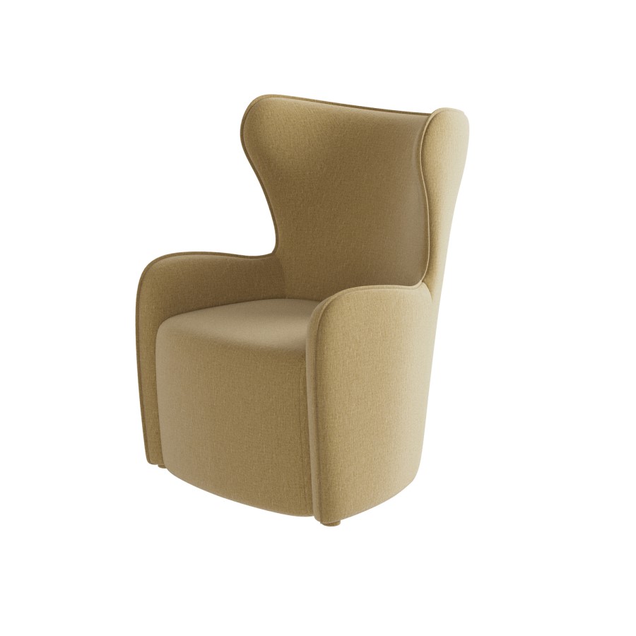 Yellow Chenille Highback Accent Chair - Paloma