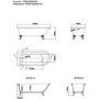 Burgundy Freestanding Single Ended Bath with White Feet 1670 x 740mm - Park Royal