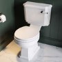 Close Coupled Traditional Toilet with Wooden Soft Close Seat & Black Fittings - Park Royal