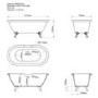 Freestanding Dark Green Double Ended Roll Top Bath with Chrome Feet 1515 x 740mm - Park Royal
