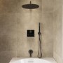 Black 3 Outlet Concealed Mixer Shower Set With Bath Filler Spout & Hand Shower - Priya
