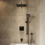 Black 3 Outlet Concealed Mixer Shower Set With Bath Filler Spout & Hand Shower with Slide Rail Kit - Priya