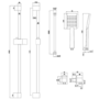Black 3 Outlet Concealed Mixer Shower Set With Bath Filler Spout & Hand Shower with Slide Rail Kit - Priya