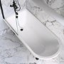 Black Freestanding Single Ended Shower Bath with Black Screen & Feet 1670 x 740 mm - Park Royal