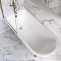 Black Freestanding Single Ended Shower Bath with Brushed Brass Screen & Feet 1670 x 740 mm - Park Royal