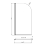 Black Freestanding Single Ended Shower Bath with Bronze Feet & Black Bath Screen 1670 x 740mm - Park Royal