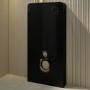 Matt Black Wall Hung Smart Bidet Japanese Toilet With Black Glass Cabinet, Frame, Cistern & Pneumatic Dual Flush Button - Purificare