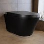 Matt Black Wall Hung Smart Bidet Japanese Toilet & 1160mm Frame Cistern with Matt Black Pneumatic Flush Plate - Purificare