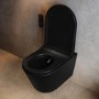 Matt Black Wall Hung Smart Bidet Japanese Toilet & 1160mm Frame Cistern with Matt Black Pneumatic Flush Plate - Purificare