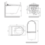 Matt Black Wall Hung Smart Bidet Japanese Toilet & Grohe Frame, Cistern and Black Flush Plate - Purificare