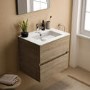 600mm Ideal Standard Eurovit+ Oak Wall Hung Vanity Unit with Basin