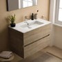 800mm Ideal Standard Oak Eurovit+ Wall Hung Vanity Unit with Basin