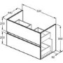800mm Ideal Standard Oak Eurovit+ Wall Hung Vanity Unit with Basin