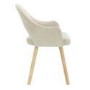 Small Oak Drop Leaf Dining Table Set with 4 Beige Upholstered Chairs - Seats 4 - Rudy