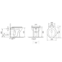 Back to Wall Rimless Toilet and Soft Close Seat with Brushed Brass Hinges - Ripley