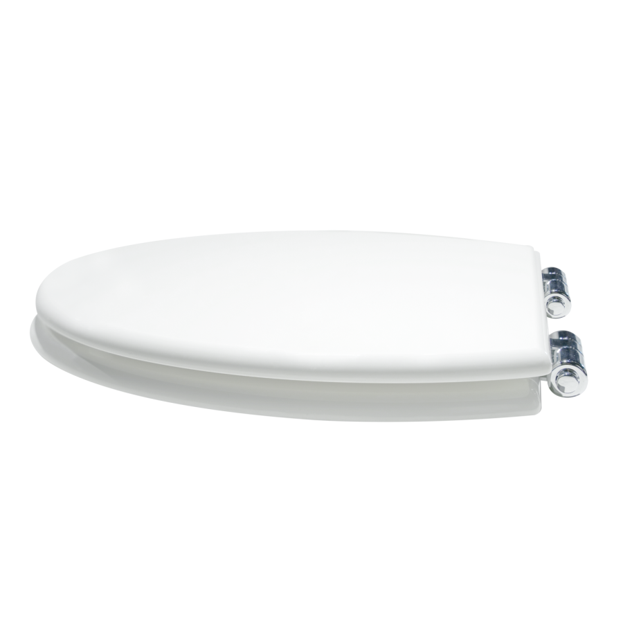 Close Coupled Rimless Toilet with Wooden Soft Close Seat and Chrome Fittings - Ripley