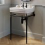 570mm Traditional 2 Tap Holes Basin with Black Wash Stand - Ripley