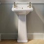 506mm Traditional Full Pedestal Cloakroom Basin with 2 Tap Holes - Ripley