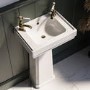 450mm Traditional Full Pedestal Cloakroom Basin with 2 Tap Holes - Park Royal